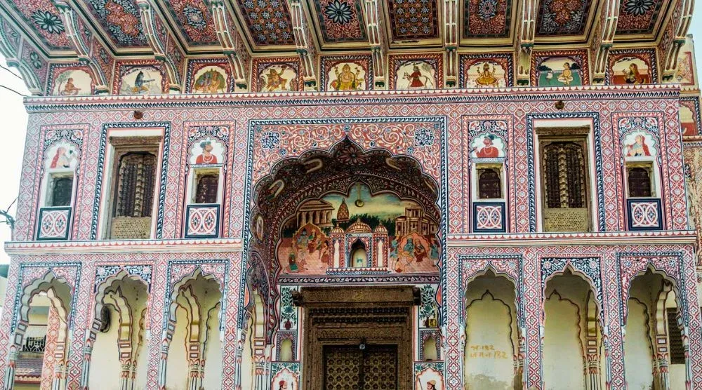 Mandawa haveli wall painting Shekhawati fresco artwork