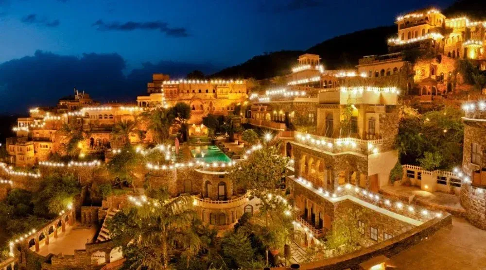 Neemrana Fort Palace Alwar Rajasthan heritage hotel fort