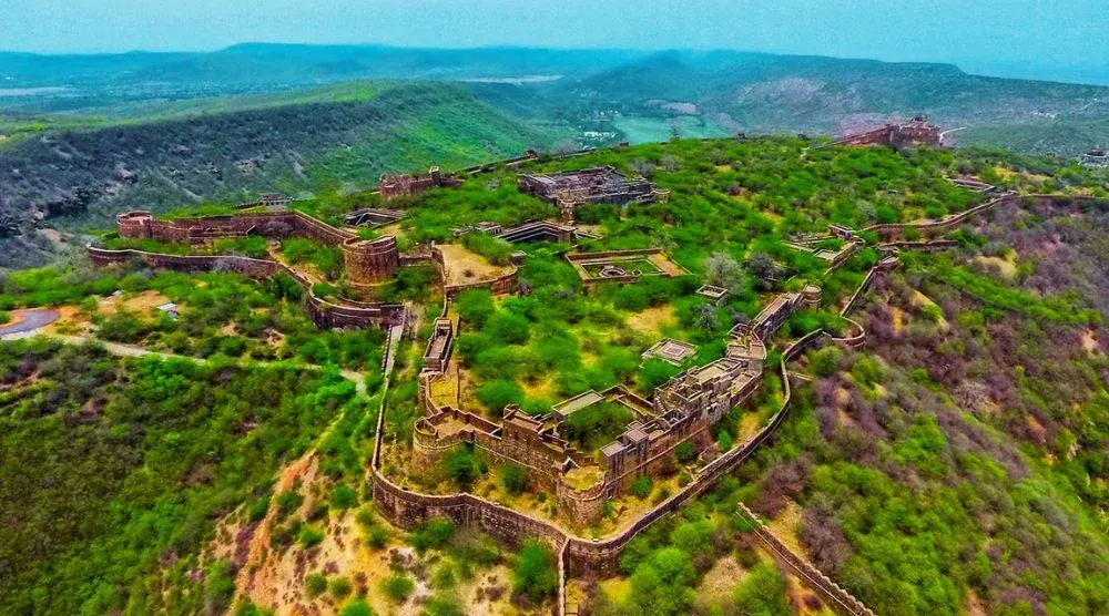 Bundi fort view Taragarh Fort panoramic Rajasthan