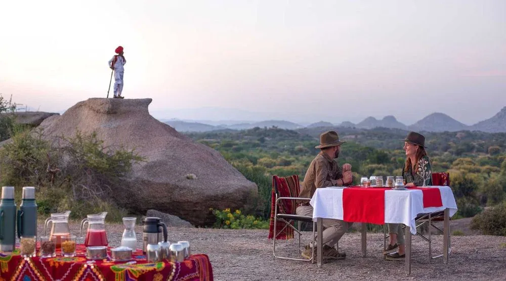 Jawai safari camp dinner experience Rajasthan