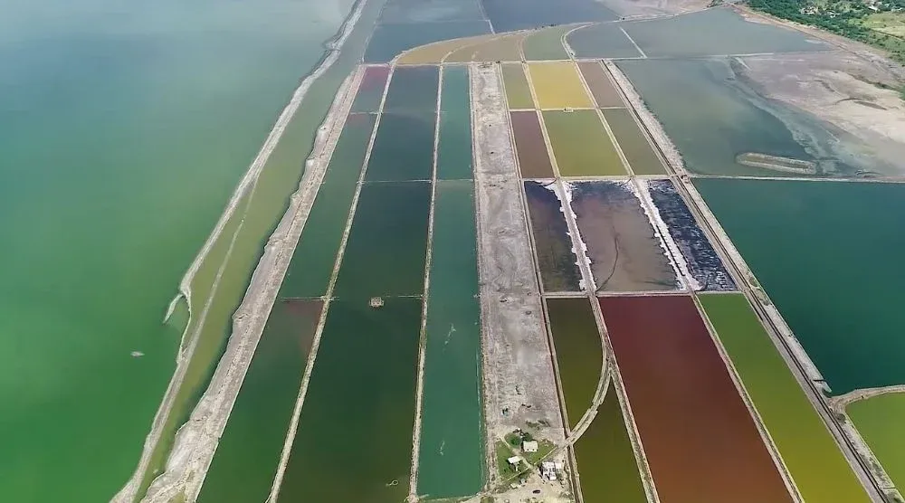 Colorful Sambhar Salt Lake Rajasthan landscape view